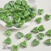Handmade Cute Flower & Heart Green Ceramic Beads for DIY Jewelry