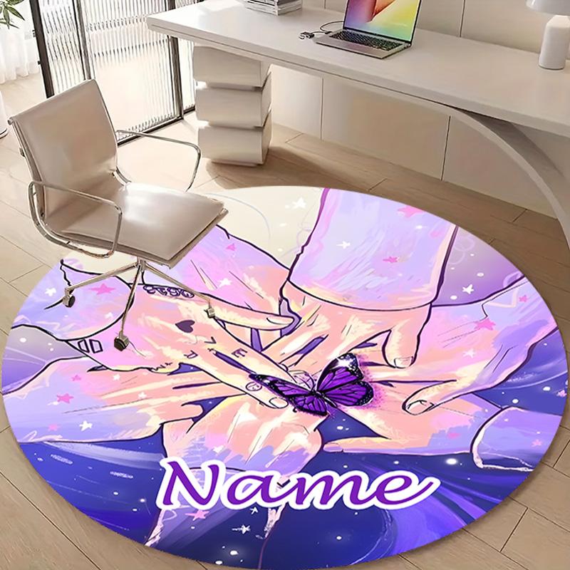 Personalized K-Kpop Team Round Chair Office Rug - Perfect for Mat, Office Chair & More - Ideal Gift for Birthdays and Holidays
