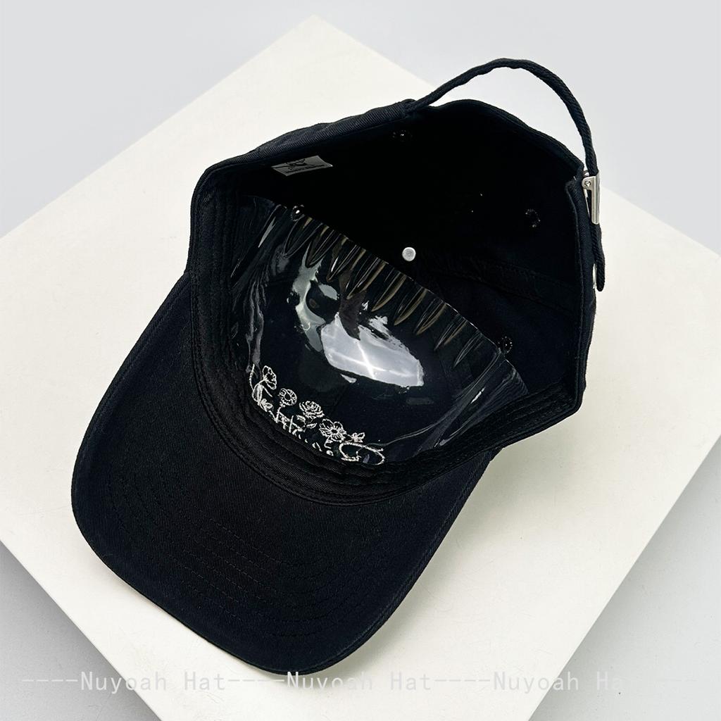 Baseball Stitching Embroidered Letterings Alphabet Flower Sweet KFashion Style Korean Women New Brand Latest Fresh Caps Peaked Hats Sunshade Retro