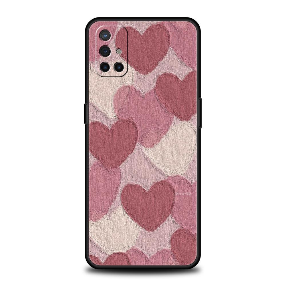 Gold Pink Rose Glitter Hearts Phone Case For OnePlus 10 9 Pro 9T 10R 9R 9RT 8T 8 7 6T 7T Nord 2T CE 2 5G N200 N10 N100 Cover