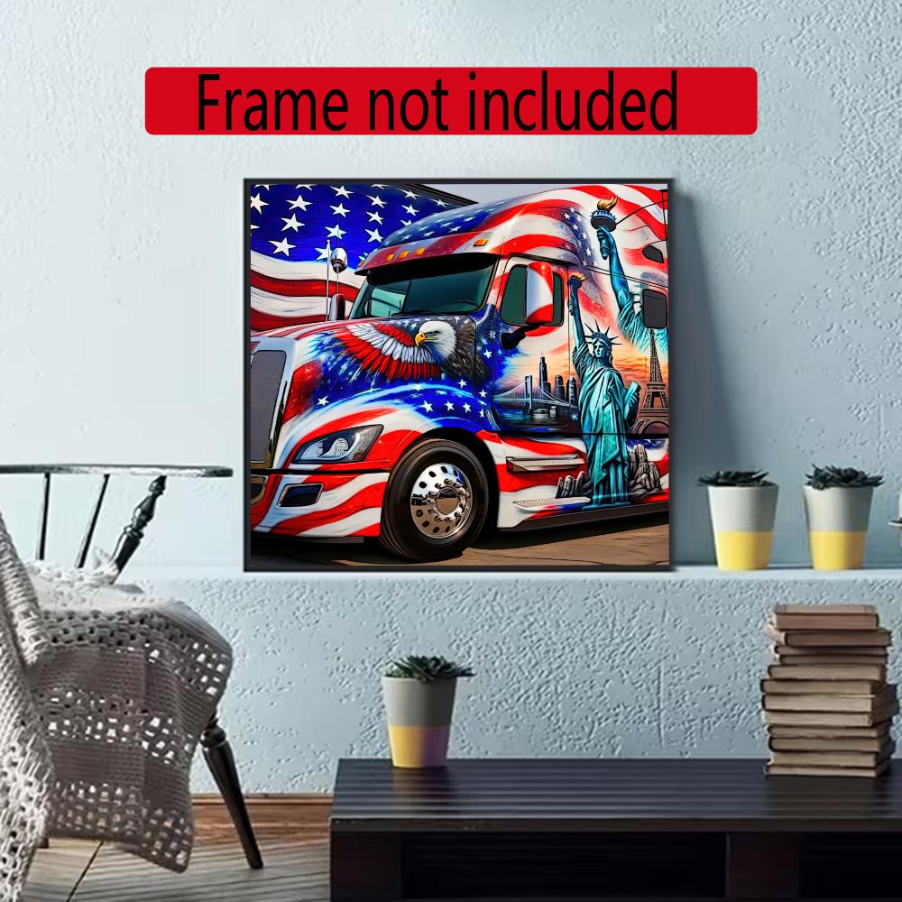 Kenworth 5D Diy Diamond Painting Round Diamond Diy Frameless Holiday Artwork Suitable For Home Office Wall Decoration