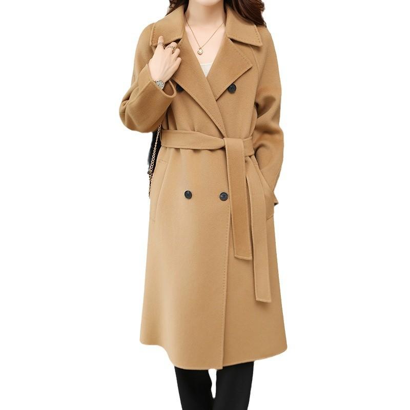 New Style Suit Collar Double-breasted Wool Double-faced Wool Coat Jacket Windbreaker