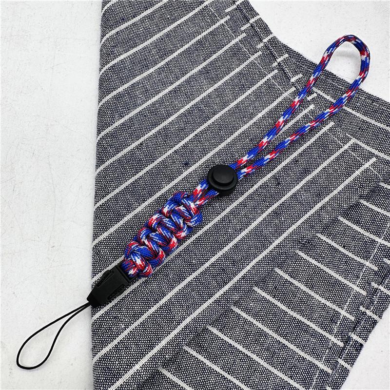 Handy-Seil Paracord Schlüsselanhänger Militärisches geflochtenes Nylon-Lanyard Kunststoffschnalle Hochfeste Fallschirmschnur Karabiner Handgefertigtes Geschenk