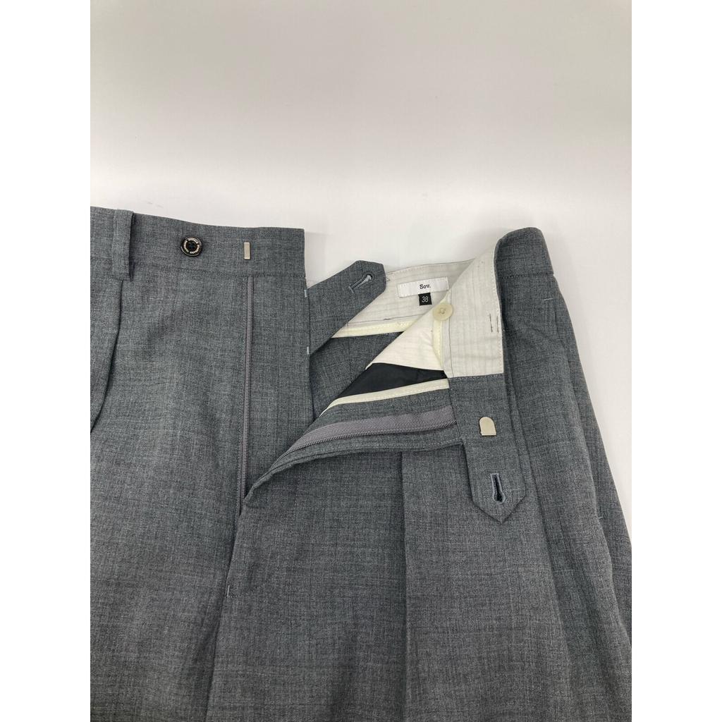 SOV. Gray Wool Wide Pants Bottoms 38 grayUsed