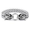 Men's Stainless Steel Viking Wolf Head Chain Bracelet - Vintage Style