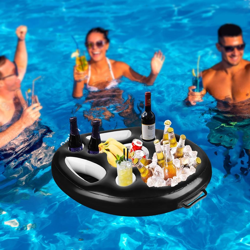 Inflatable Drink Holder Cup Holder Porous Fruit Red Wine Mobile Phone Water Inflatable Ice Bed Swimming Pool Plate