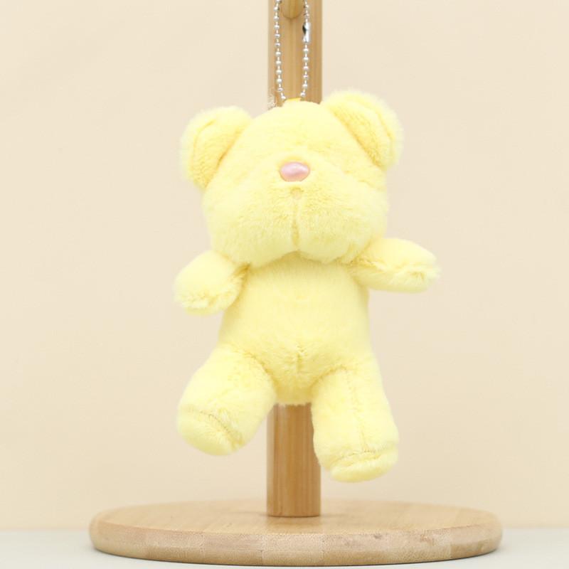 Cute Plush Bear Keychain Soft Short Plush Toy Adorable Gift For Kids
