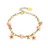 Adjustable New Design Gold Plated Stainless Steel fruit Orange Flower Bracelet Women's girl Luxury Gifts