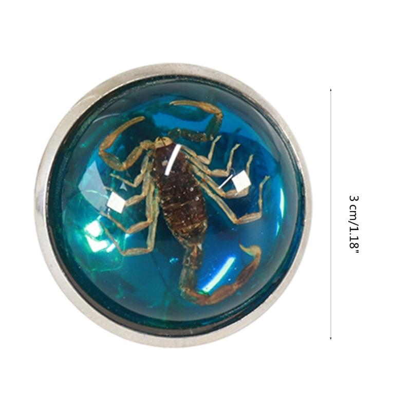 Stylish Round Scorpion Rings Adjsuatble Opening Rings Resin Statement Piece Unique Finger Jewellery Trendy Couple Gift