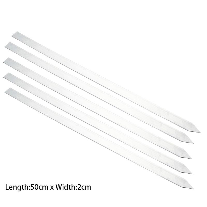 Stainless Steel BBQ Skewers 40/50cm Flat Heavy-Duty Kebab Sticks for Grilling Outdoor Cooking Camping Durable