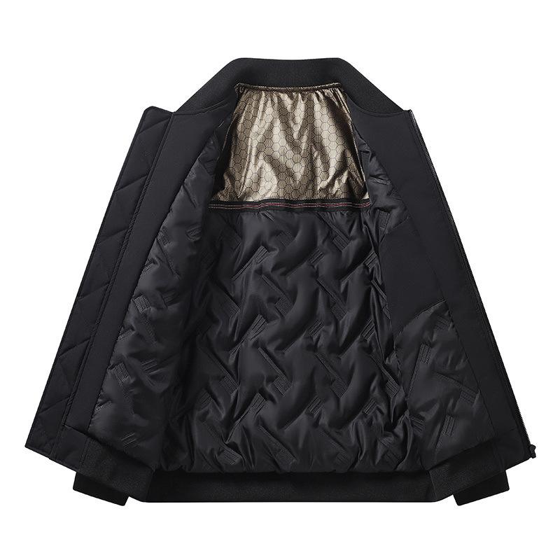 Men's Winter Warm Bomber Jackets Quilted Casual Lightweight Windproof Coat With Pockets Stand Collar Work Jacket for Men Thick Thermal Cargo Jacket