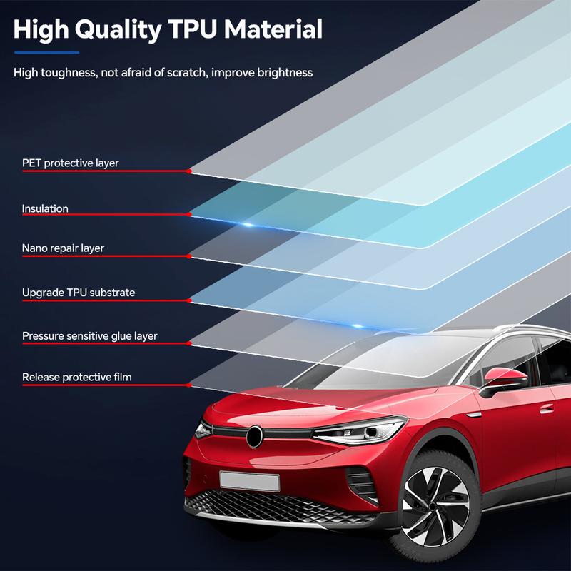 Car Headlight Front Rear Door TPU Protection Film For Volkswagen ID.4 -2024 Anti-Scratch Pre-cut PPF Clear Bra Resistant Kit