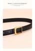 Women's Red Cowhide Leather Belt with Square Buckle - Trendy Decorative Waist Cincher