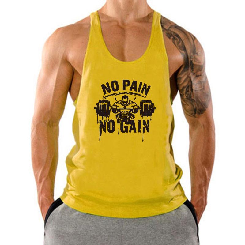 Men's Summer Y-Back Tank Top: Sporty, Thin Strap, Sleeveless Bodybuilding Shirt with Custom Logo, Loose Fit