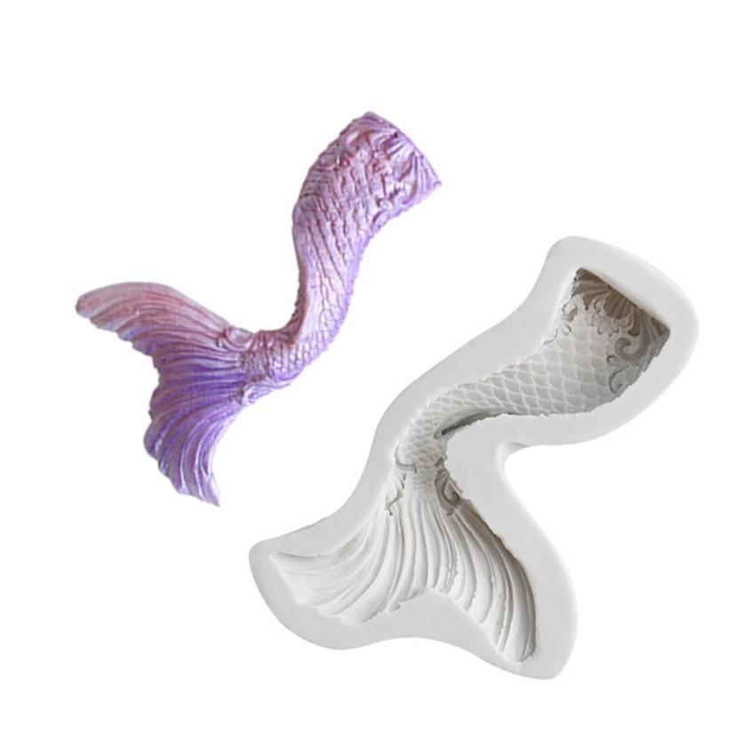 Silikonová forma ocas mořské panny Sugarcraft Forma na sušenky, cupcaky, čokoládu na pečení Fondánové nástroje na zdobení dortů