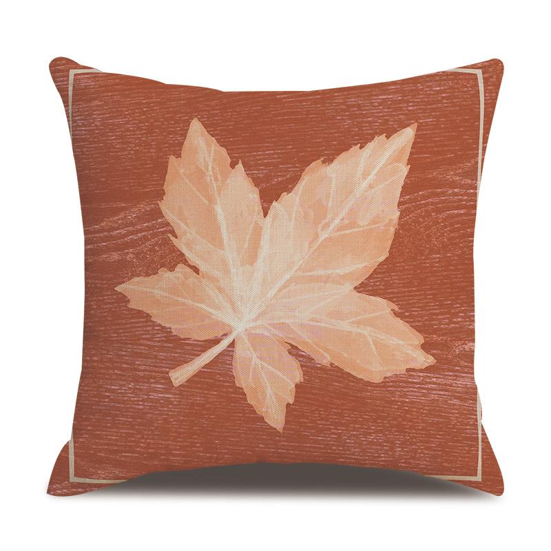 Thanksgiving Linen Pillowcase Autumn Pumpkin Print Pillow Cushion Cover