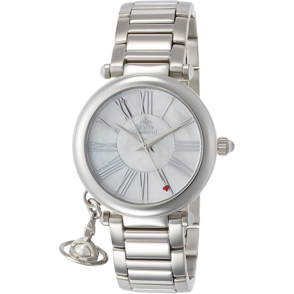 Vivienne Westwood Orb White Shell Dial Stainless Steel Quartz Watch VV006PSLSL Women's
