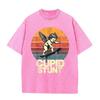 T-shirt Oversize Délavé Acide Graphique Skate Rétro Beige « Cupid Stunt »