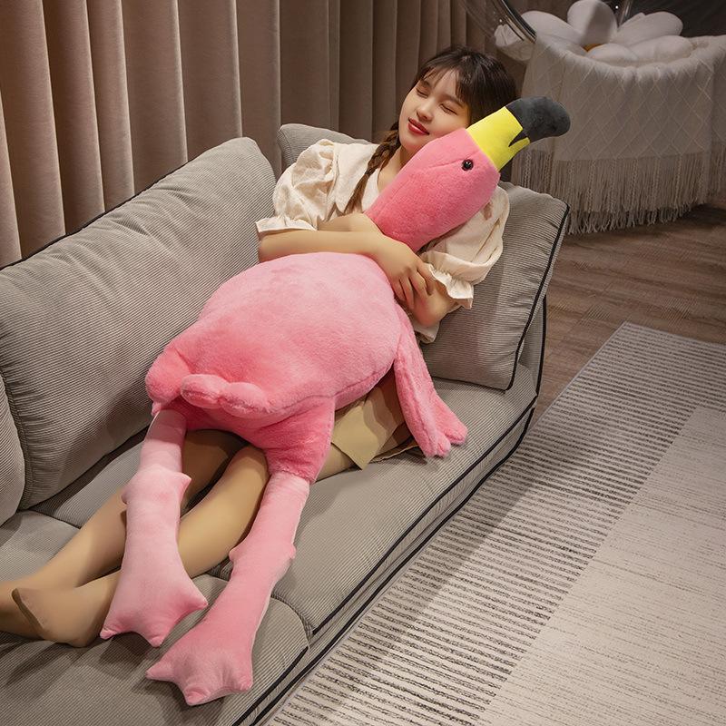 Girl Heart Flamingo Doll Plush Toy Big Bird Doll Girl Sleeping Soothing Doll Birthday Gift