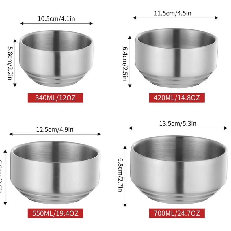 Abay 304 Stainless Steel Rice Bowl with Lid