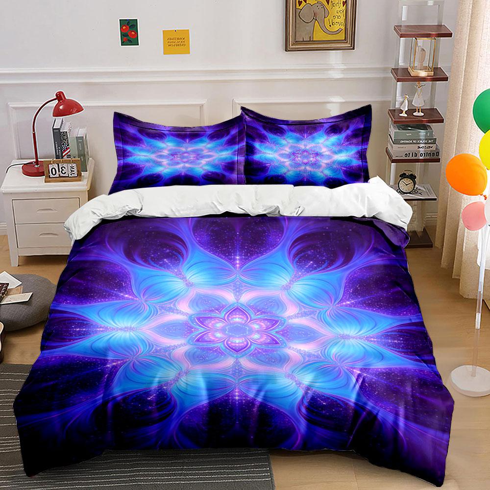 

Glowing floral mandala pattern. Bedding sets Duvet cover sets Duvet covers Pillowcases(1 * Duvet Cover 2 * Pillowcases without duvet insert) 135x200cm