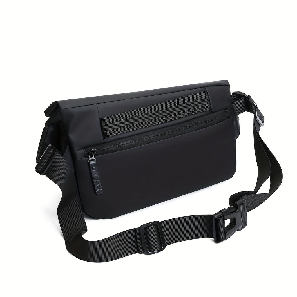 Sporty Crossbody Bag for Men & Women - Adjustable Strap, Magnetic Closure, Multiple Compartments, Sleek Black Design Small Crossbody Bag
