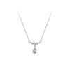 Women's S925 Sterling Silver Water Drop Pendant Necklace - Minimalist Zircon Design Clavicle Chain