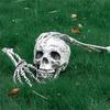 Halloween Skull Hand Arm Yard Stake Lifelike Skeleton for Head Figurine Garden Decoration Haunted House Props