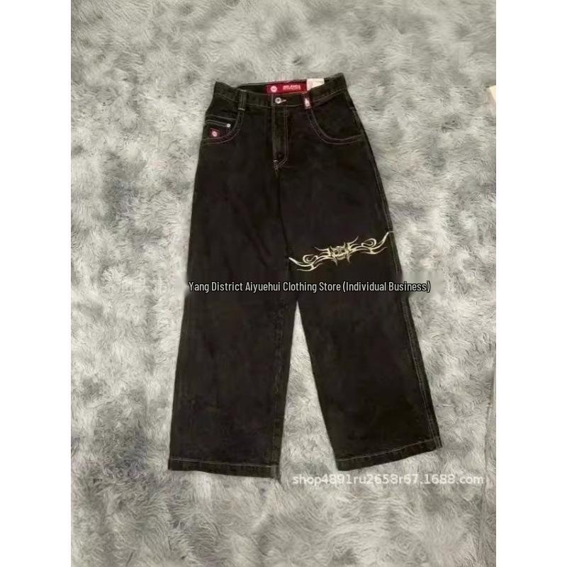 2024 Spring/Autumn Retro Y2K Embroidered Hip-Hop Men's Jeans - American Fashion Brand