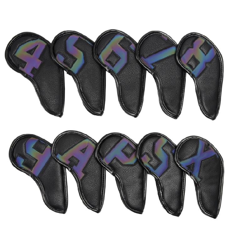 10Pcs PU Leather Waterproofs Golfs Iron Head Cover Golfs Iron Head Protective Cover Golfs Accessories Gifts for Golfers