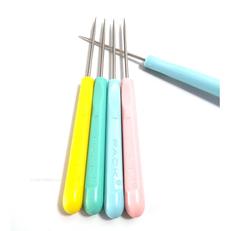 4PCS/pack Plastic Handle Sewing Awl for DIY Sewing Repairing Canvas Leather Awl Tools Punch Sewing Awls Kit Hand Stitching