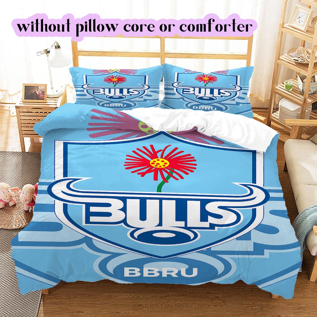 Rugby Club The Bulls Pattern Bedding,Quilt Set Quilt Cover Pillowcase Home Birthday Gift (1*duvet cover+2*pillowcase,without core)