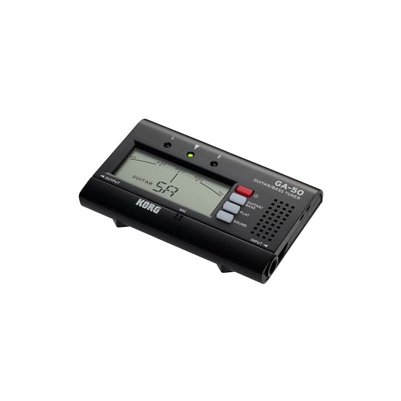 KORG GA-50 Guitar/Bass Tuner, Ideal for Personal Practice, with Output, Supports Multi-String Guitars and Basses, Flat Tuning, and Long Scale Tuning,