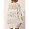 New Women's Open Knit Cardigan Long Sleeve Loose Hollow Out Casual Versatile Sweater