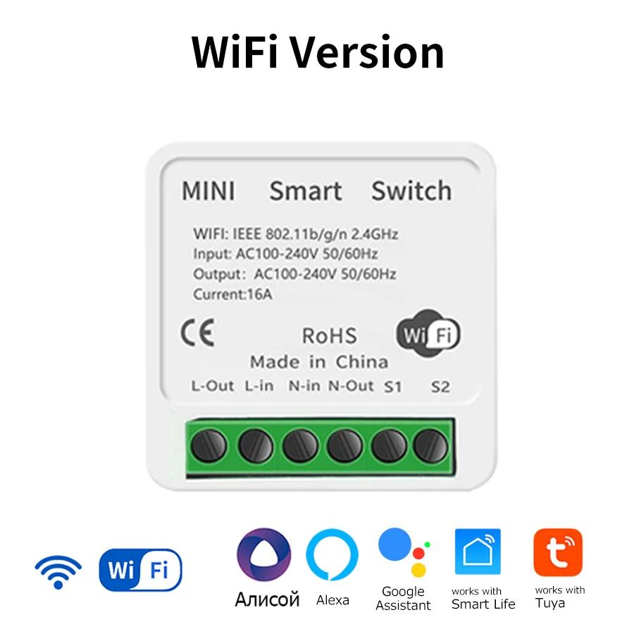 16A Tuya ZigBee / WiFi Intelligent Switch 2-Way Control Smart Interruptor Breaker Works Witch Alexa Google Home Smart Life App