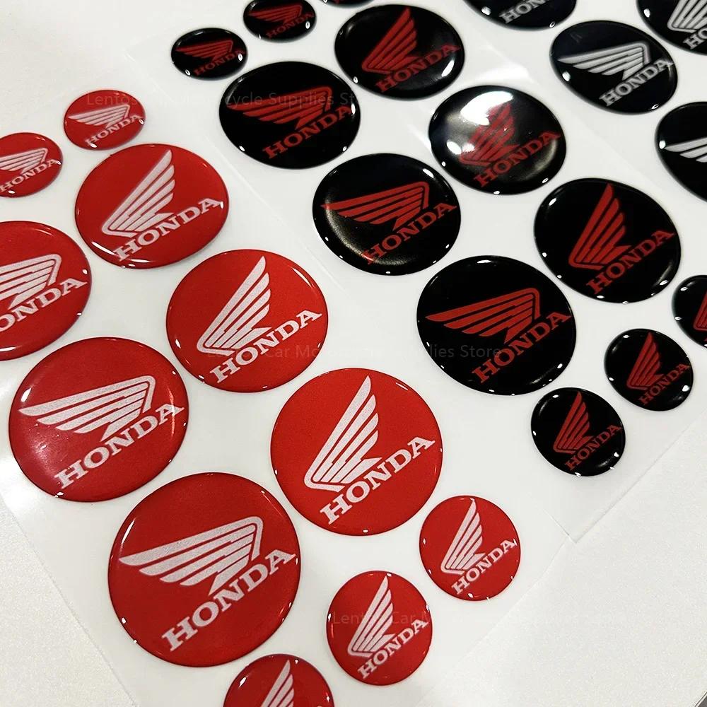 BXK3 3D Car Logo Stickers Suitable for Honda Motorcycle Reflective Waterproof Motorcycle Racing Decorative Soft Adhesive Stickers
