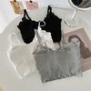 Backless Bra for Women, Push-Up Underwear Student Korean Style Sports Cami Camisole Tank Top Bustier Wire-Free