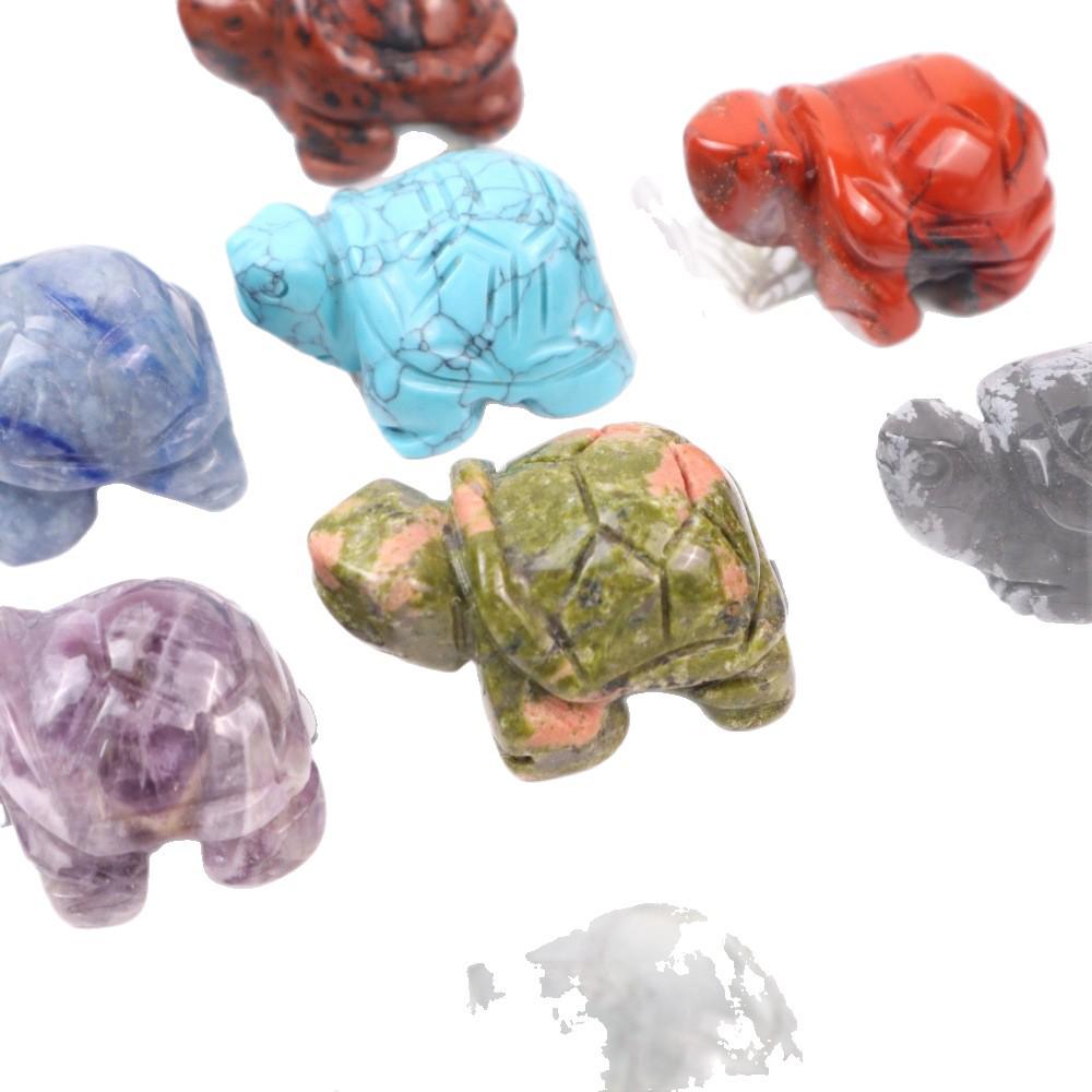 Natural Crystal Turtle Craftwork: Trendy Fish Tank Decoration Ornament.