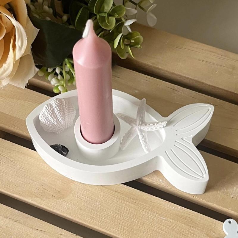 3Pcs Reusable Silicone Candle Making Mould Craft for Home Decoration Shell Fish Turtles Shape Sturdy Materials