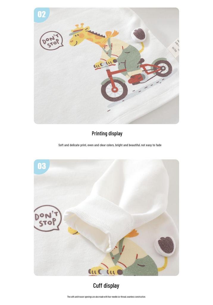 Giraffe Baby Suit: Spring/Summer Children's Home Wear Set, Boys' Spring/Autumn Clothing, Autumn Pants