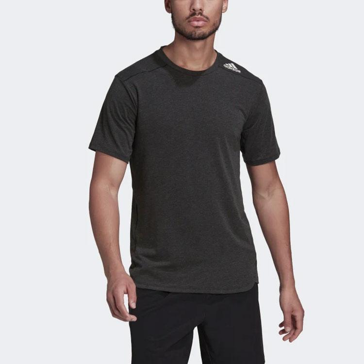 Adidas Sports Fitness Round Neck Short Sleeve T-Shirt Men Tops Black HB9204