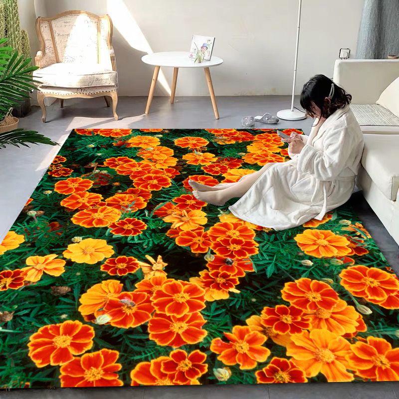 Red Rose Bedroom Carpet Blanket Living Room Coffee Table Floor Mat Washable Custom Mat Door Mat Full of Bay Window Balcony Mat
