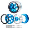 2.2 Felgi do Rock Crawlera RC, Piasty Kół Beadlock Aluminiowe do AXIAL WRAITH 90048 RR10 (Niebieski + Czarny, 4 szt.)