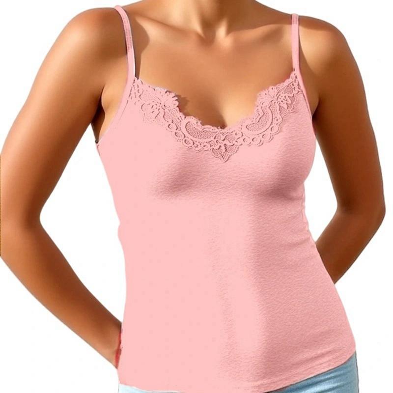 Женская кружевная майка на тонких бретелях L