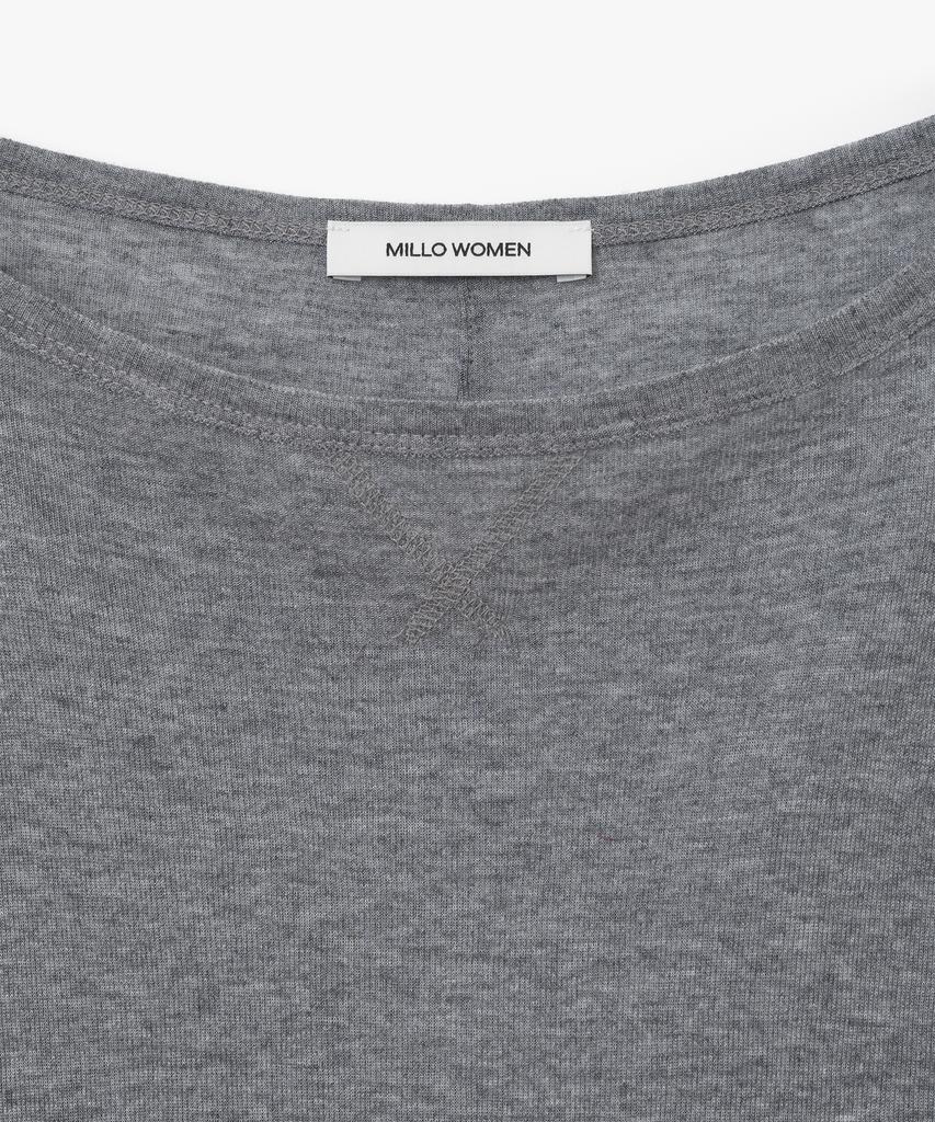 MILLO WOMEN Ribbed Tattoo Long Sleeve [Gray]