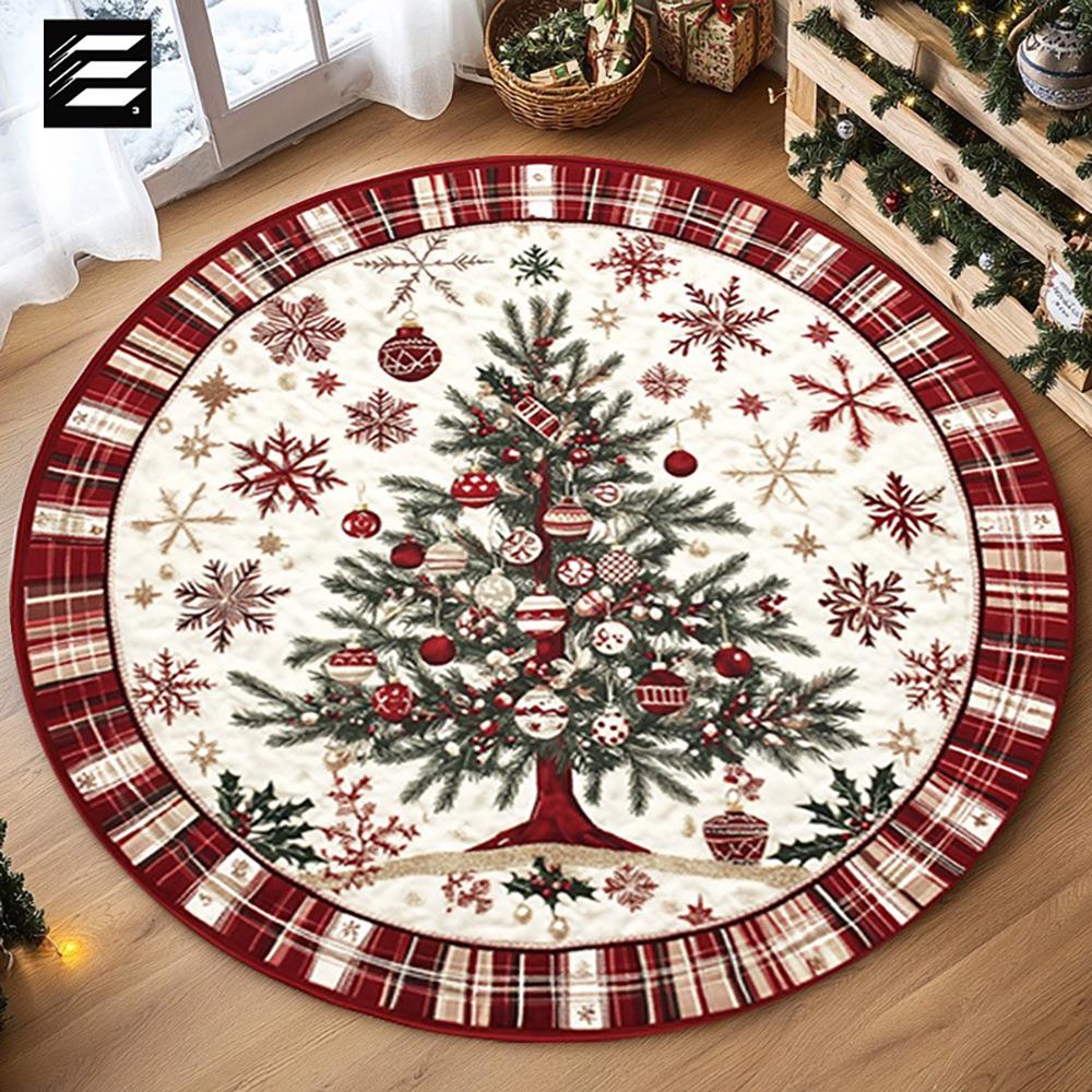 Christmas Round Rugs: Santa, Reindeer, Tree, and More for a Magical Holiday Home! room floor mats New Year home decoration