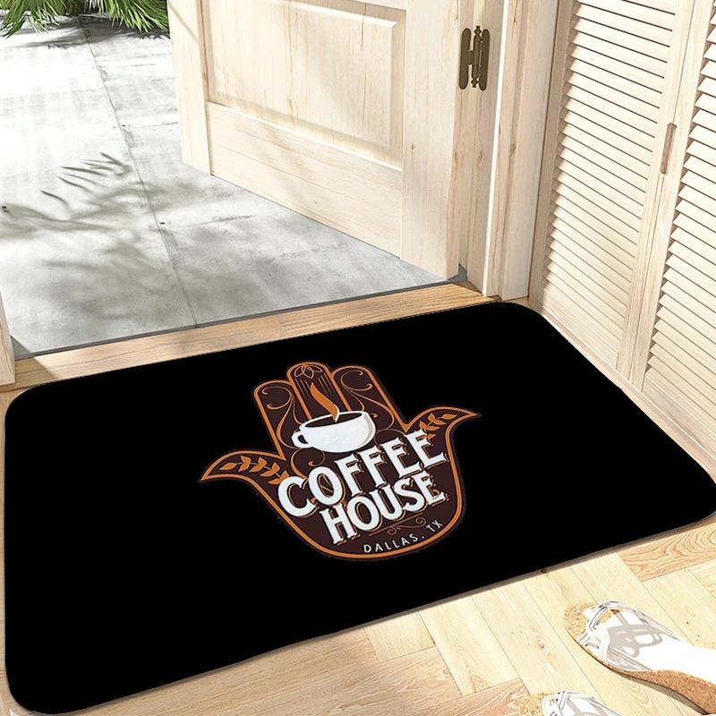 Café Carpet Entrance of House Bathroom Mat Anti Slip Hallway Veranda Floor Soft Rug for Bedroom Modern Home Decoration