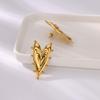 Vintage Geometric Heart Earrings For Women Gold Color Stainless Steel Love Irregular Earring Wedding Christmas Jewelry Gift