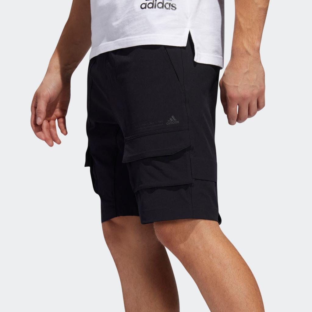 Adidas M Short Id Rlx Multi-Pocket Printed Logo Straight Leg Moisture-Wicking Cargo Shorts Men Shorts Black FT2785
