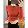 2025 Winter High Neck Plus Velvet Knit Sweater - Women's One-Piece Warm Base Layer